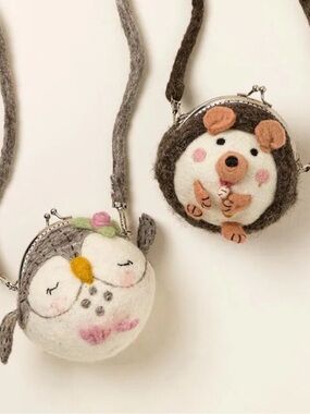 Cute Felt Animal Coin Purses -  Hedgehog